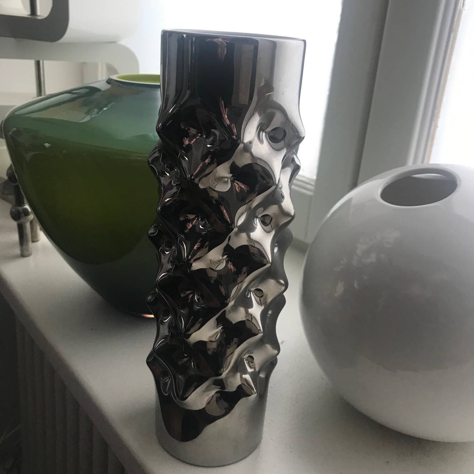 Vintage Platinum Vase • “Vibrations” • Rosenthal • 1970