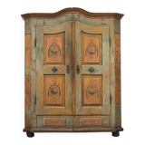 Armoire de mariée peinte d'art populaire 1792