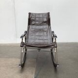 Mid-century Japanese space age folding rocking chair by Takeshi Nii, 1960s