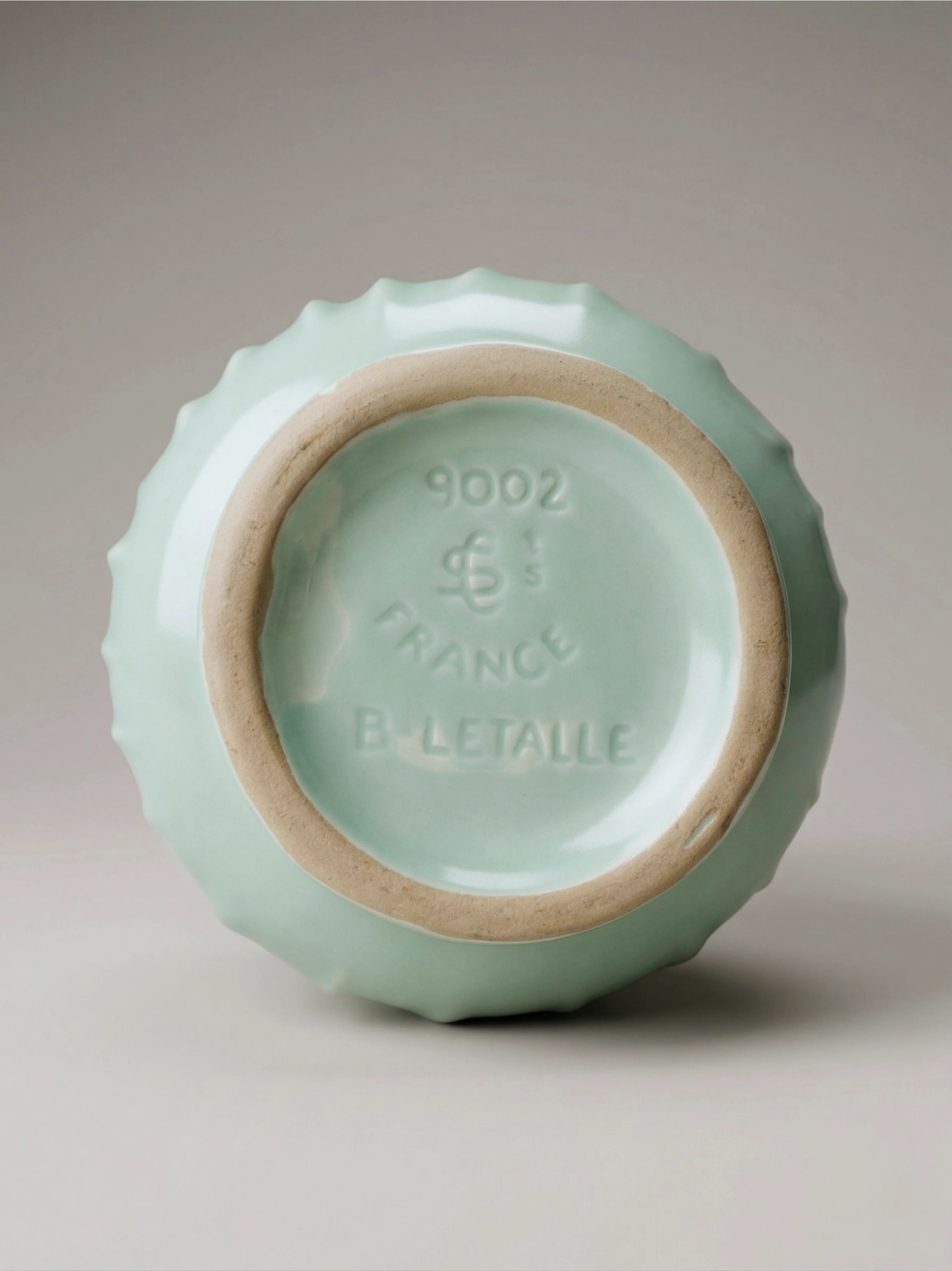 Ceramic vase B. Letalle Saint-Clément – model 9002 – celadon green – 18 cm