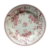 Assiette plate signée Gien médaille d'Or et diplôme d'honneur, FLEURETTE en rose