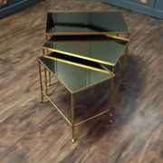 Vintage Maison Baguès faux bamboo nesting tables set