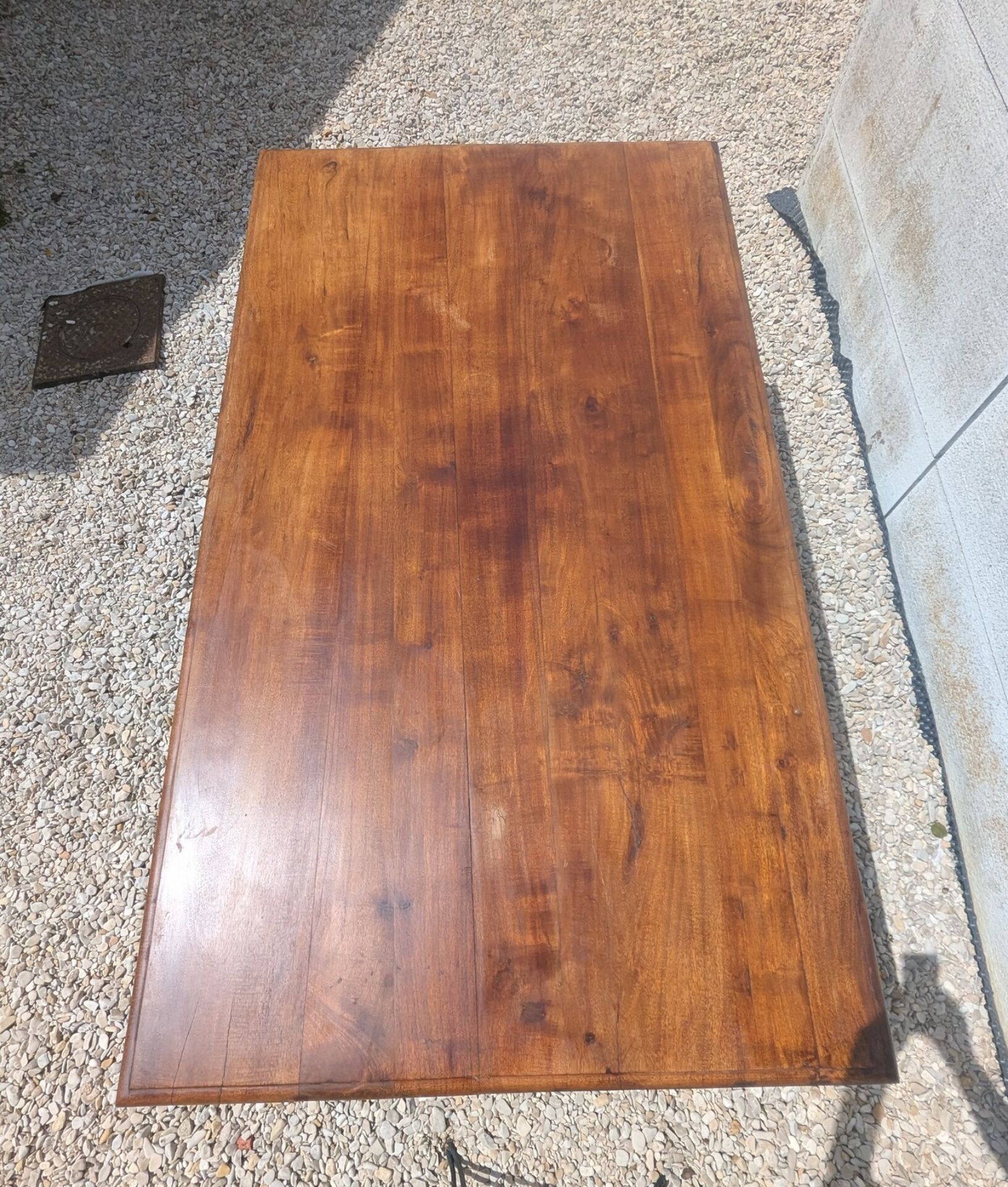 Belle Table A Manger En Fer Forgé Et Teck 180 cm 8 Convives