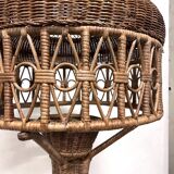 Large rattan floor lamp
