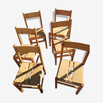 Les arcs mobilier series of 6 chairs by Charlotte Perriand