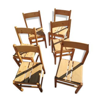 Les arcs mobilier series of 6 chairs by Charlotte Perriand