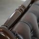 Chesterfield office chair in English style made of cow leather and wood.