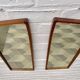 Pair of vintage teak wall mirrors - 58x21cm