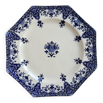 Plat de service terre de fer Longchamp modèle Rouen XIXe siècle