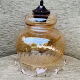 Tulip suspension in vintage amber glass