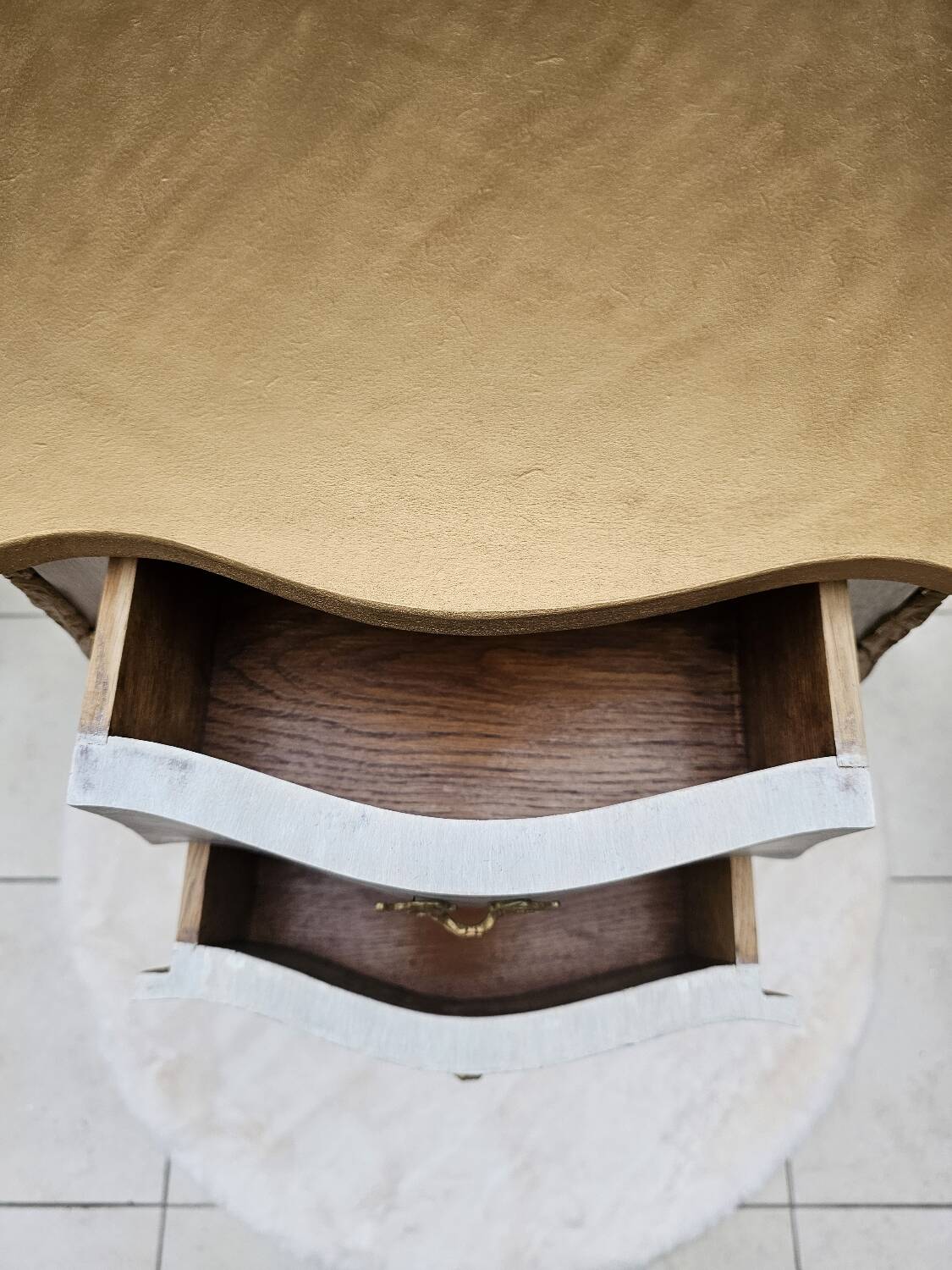 Louis XV style bedside table in marquetry