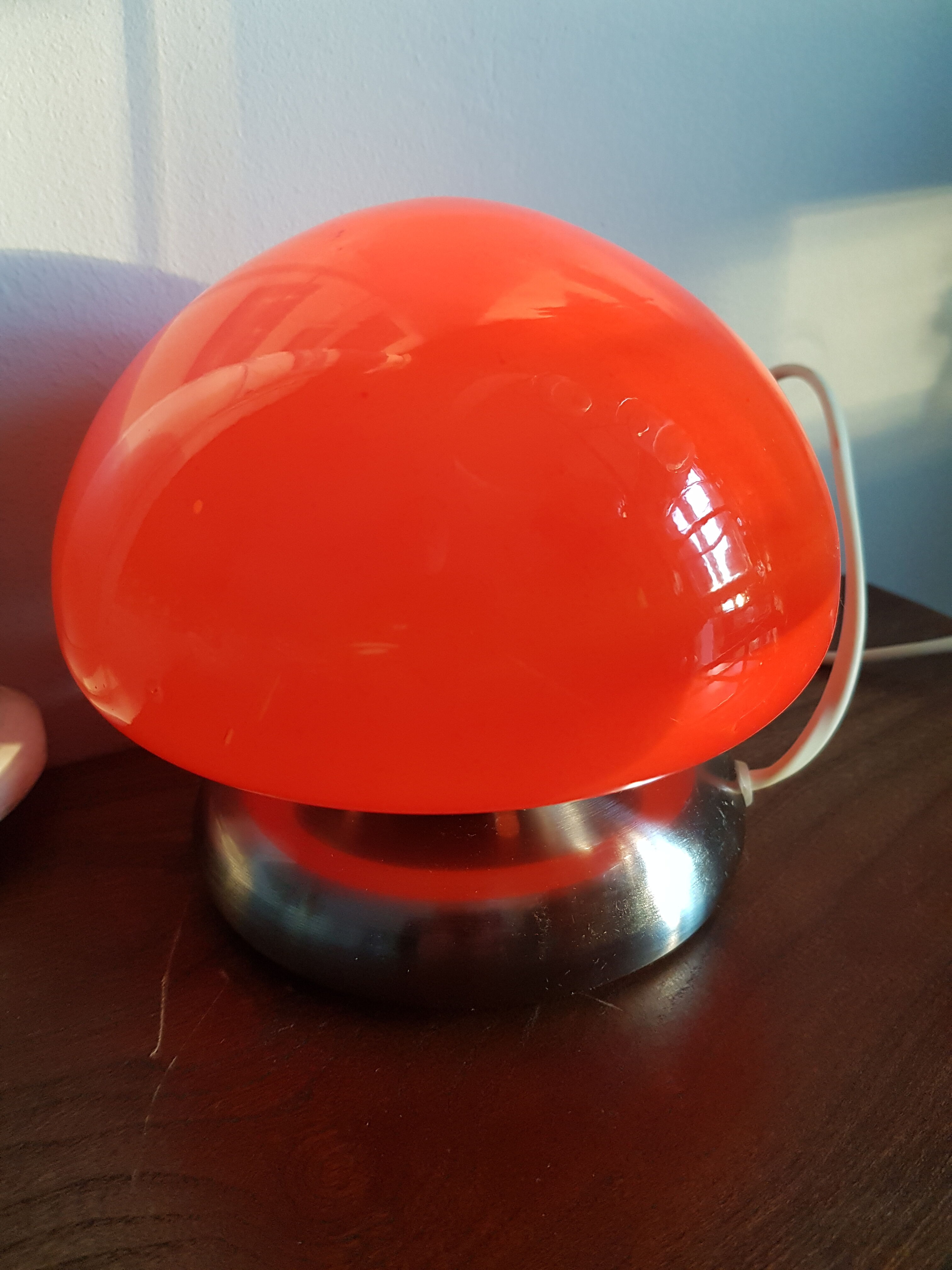 Lampe champignon tactile orange