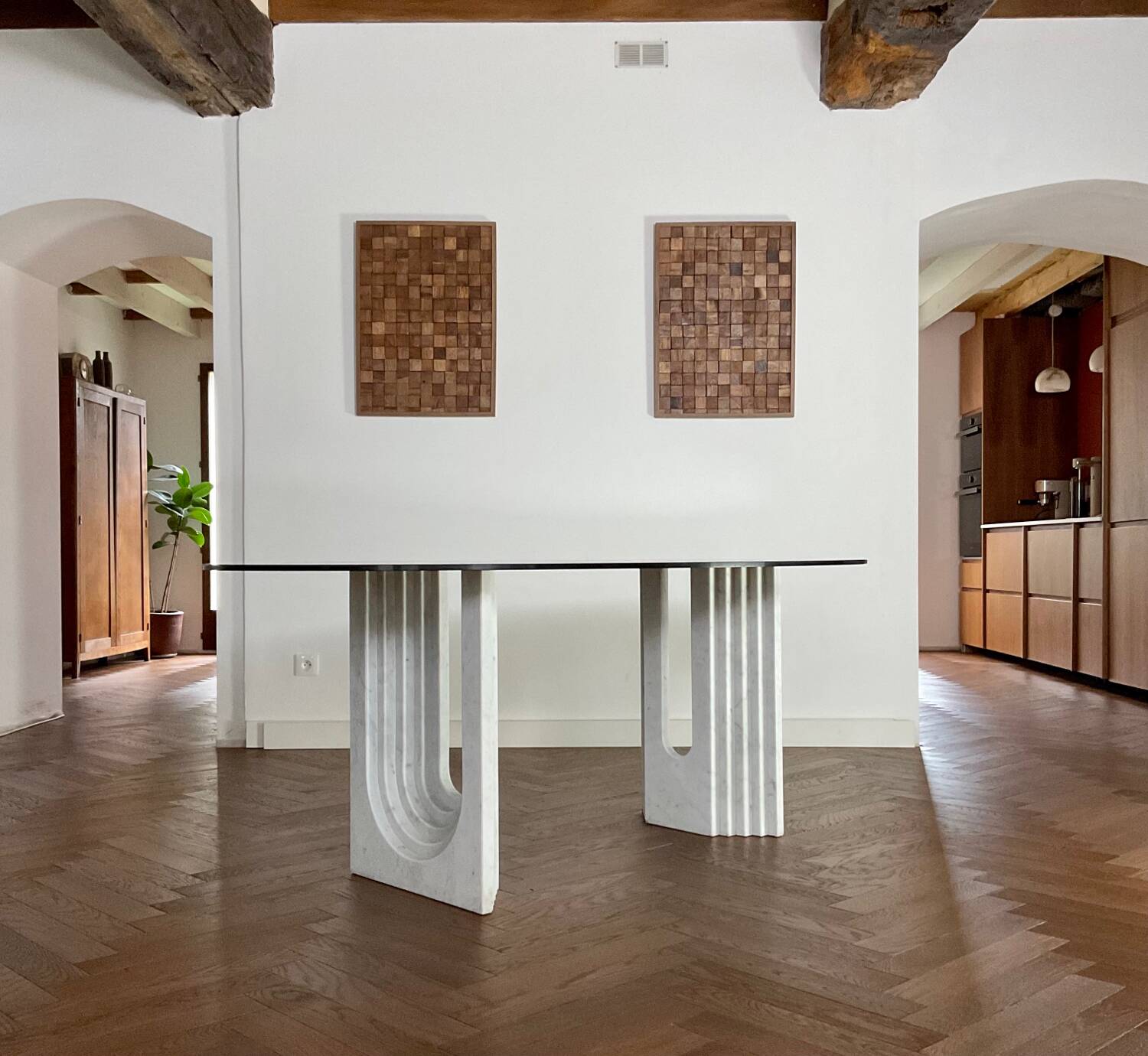 Table à manger Carlo Scarpa pour Cattelan 1970s
