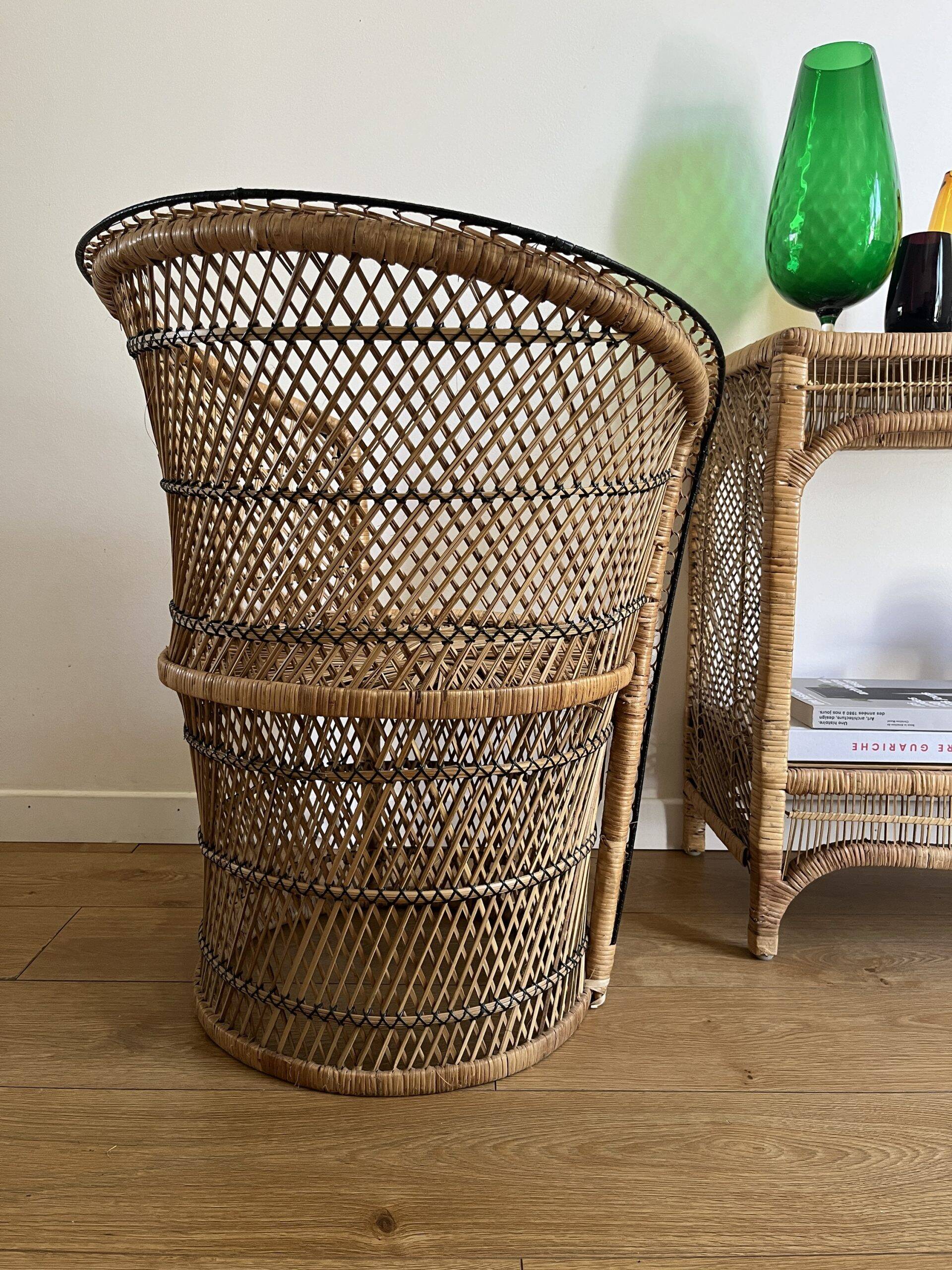 VINTAGE PALM TREE ARMCHAIR IN BURI