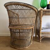 VINTAGE PALM TREE ARMCHAIR IN BURI
