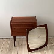 Danish vintage set of chest of drawers and mirror, teak, 1960s