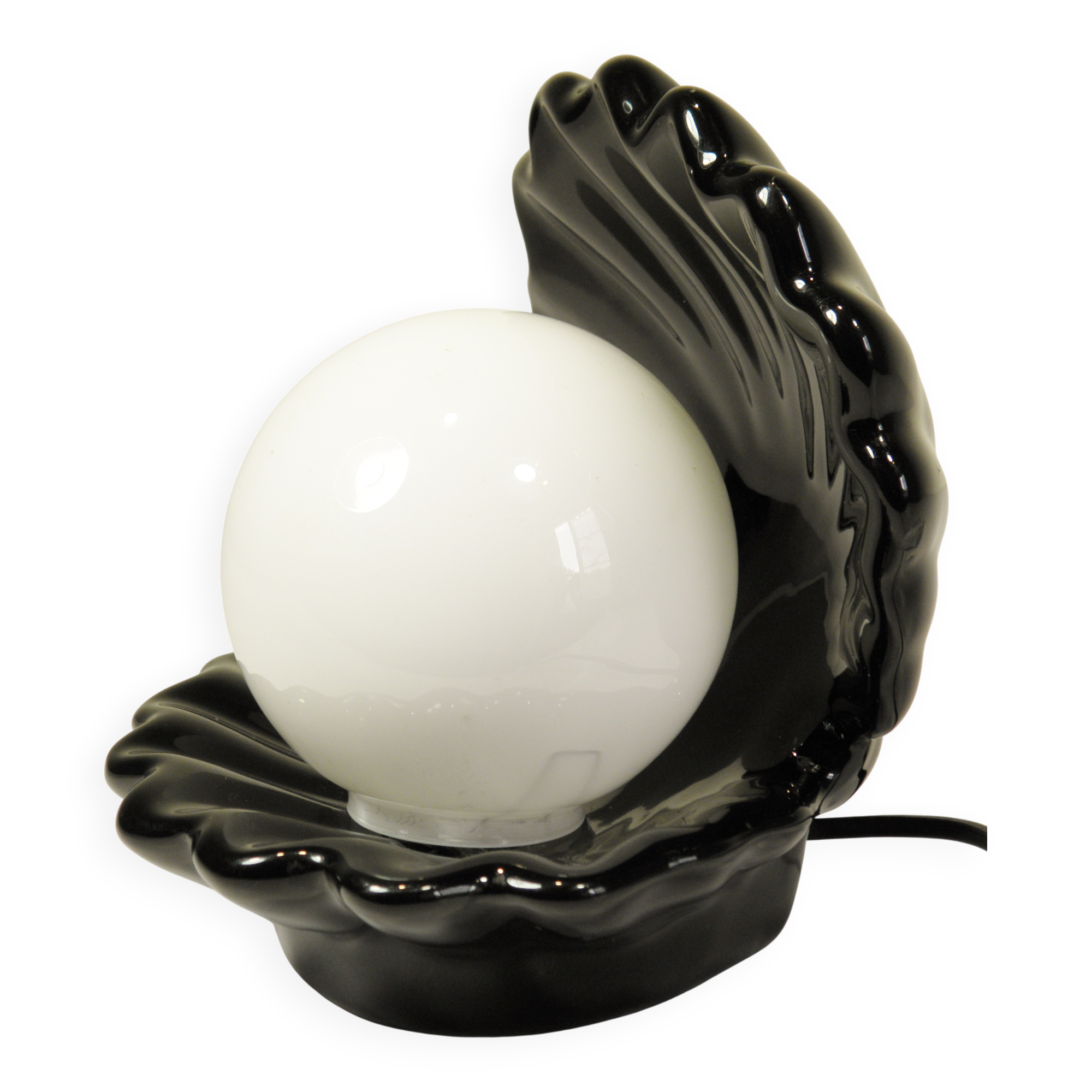 Lampe Coquille céramique et opaline