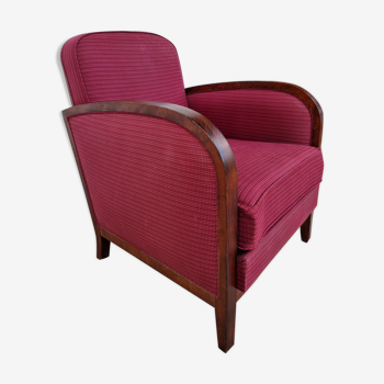 Fauteuil club ancien en tissu années 50