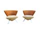 Giorgio Saporiti Post Modern Jada Slipper Chairs, very rare two-tone model, 1970s