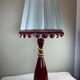 Grande lampe vintage en céramique rouge signée Drimmer – abat-jour pl