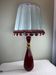 Large vintage red ceramic lamp signed Drimmer – lampshade pl