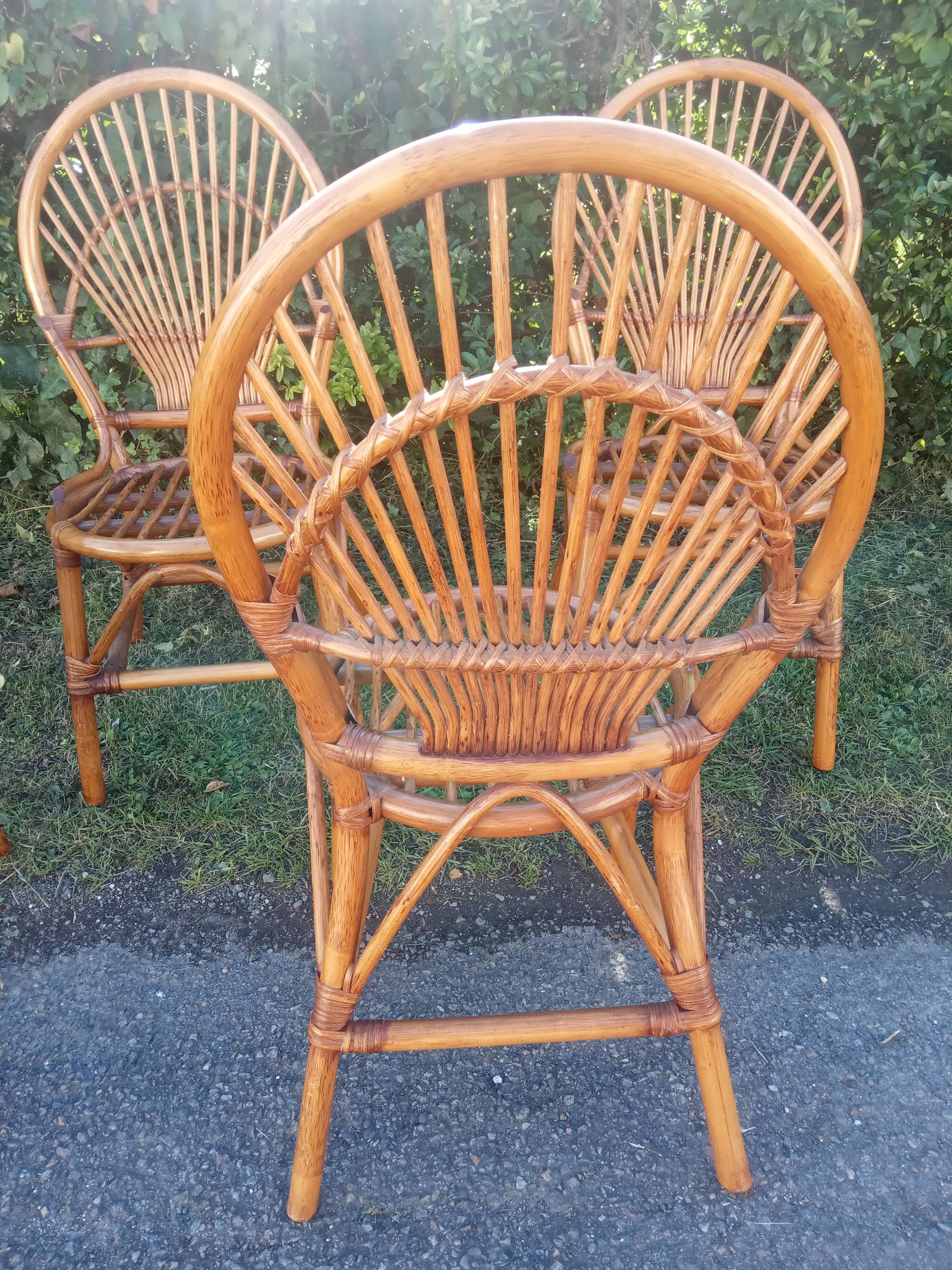 Chaises rotin vintage