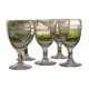 Lot de 5 verres à eau bistrot anciens en verre.