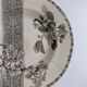 Hollow decorative plate Choisy-le-Roi black flowers and border