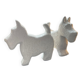 Pair of Scottish vintage bookends in glazed ceramic
