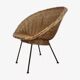 Rattan and wicker basket armchair, 50s-60s