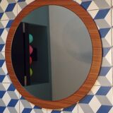 Scandinavian teak mirror Ø 65cm