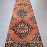 Distressed Turkish Runner 398x81 cm wool Vintage Tribal Rug