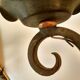 Pair of old wrought iron sconces patina green and gold - 2 lights