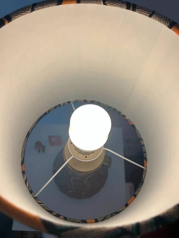 Lampshade like new with an eye-catching floral pattern.