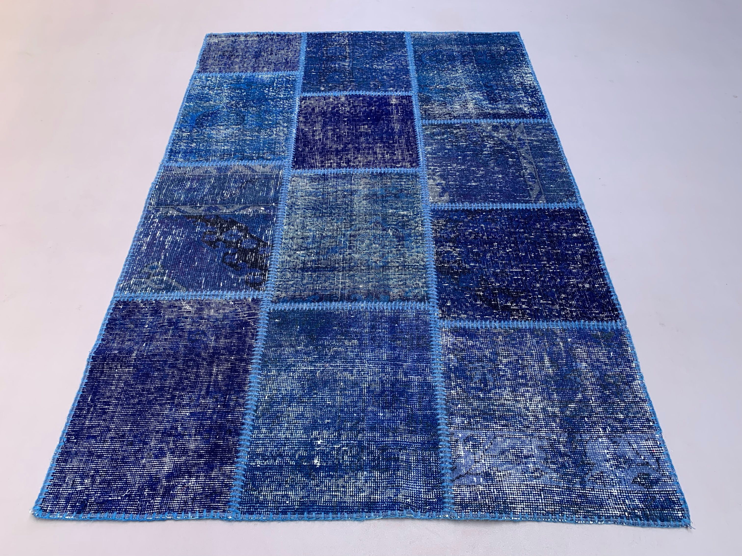 Distressed turkish patchwork rug 183x123 cm
