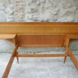 Wooden bed and rattan