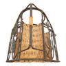 Wicker and metal bottle holder