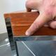 Table basse teck scandinave pieds chromés vintage 1960