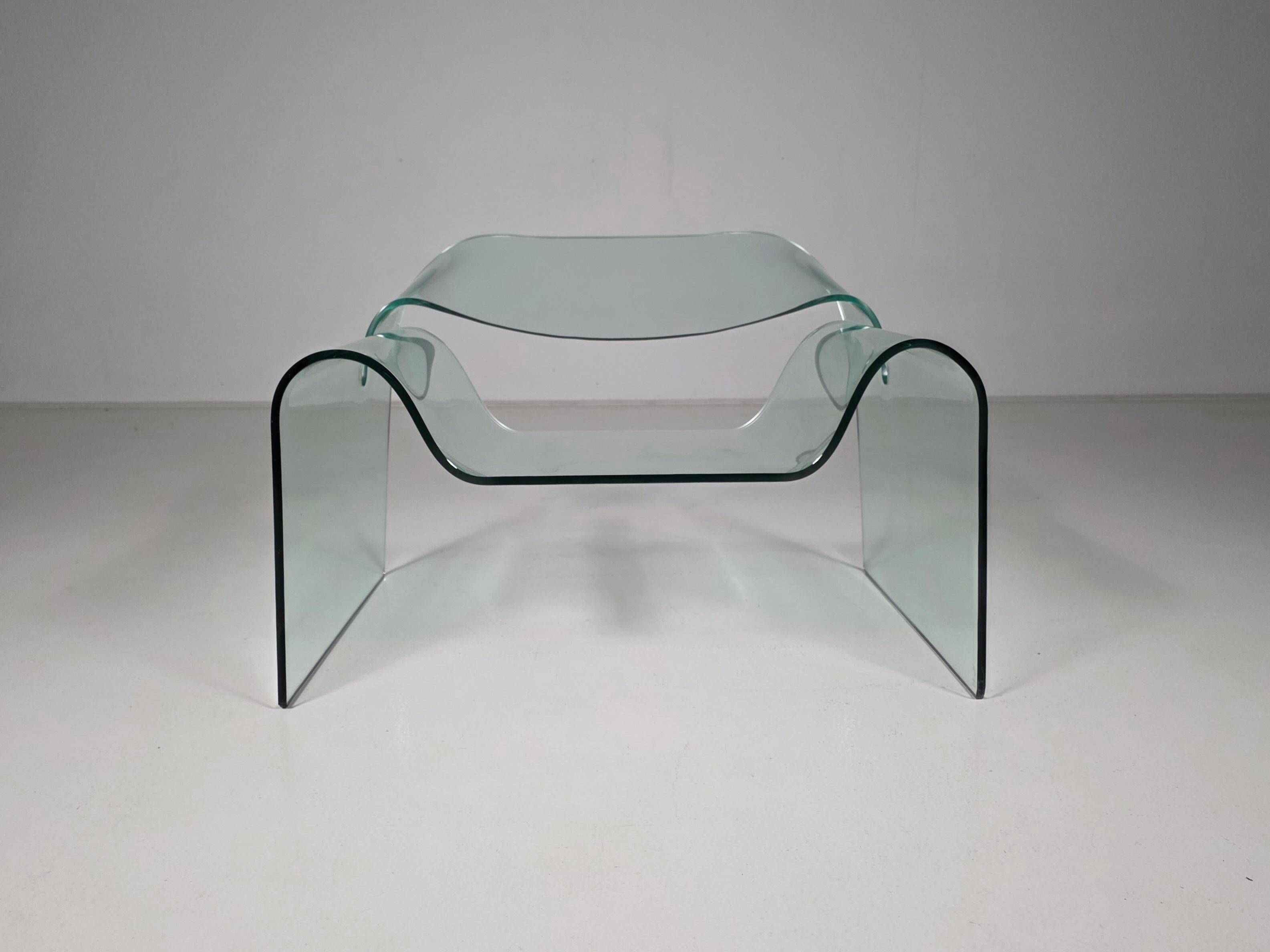 "Ghost" chair in glass by Cini Boeri for FIAM Italy, 1980s.