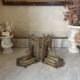 pair of Gothic decorative bookends in brass 1920