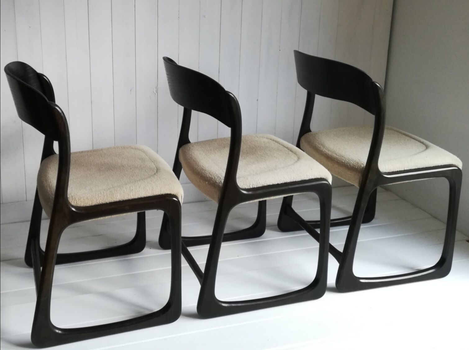 Lot de 3 chaises traîneau