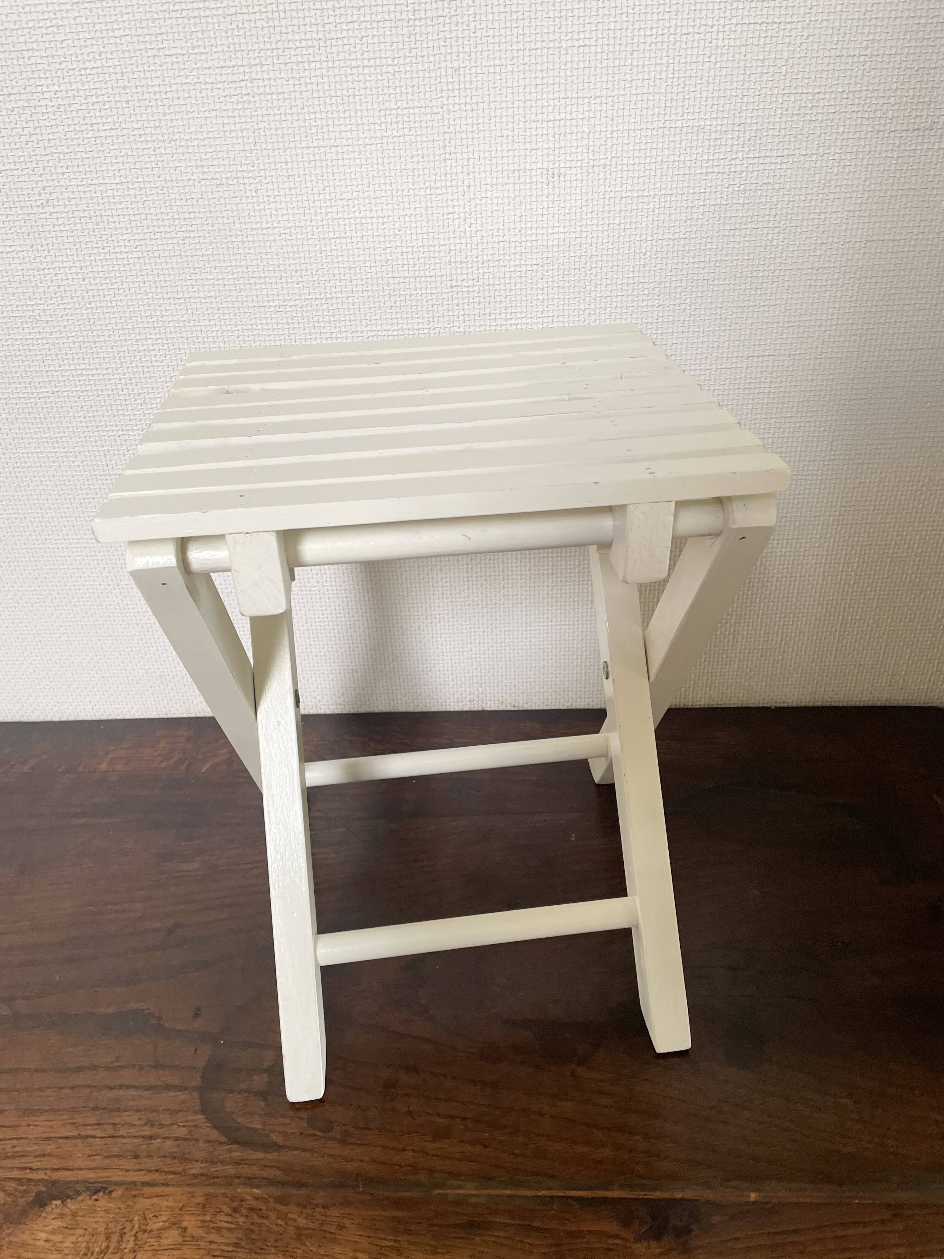 Tabouret de pêche à lattes vintage