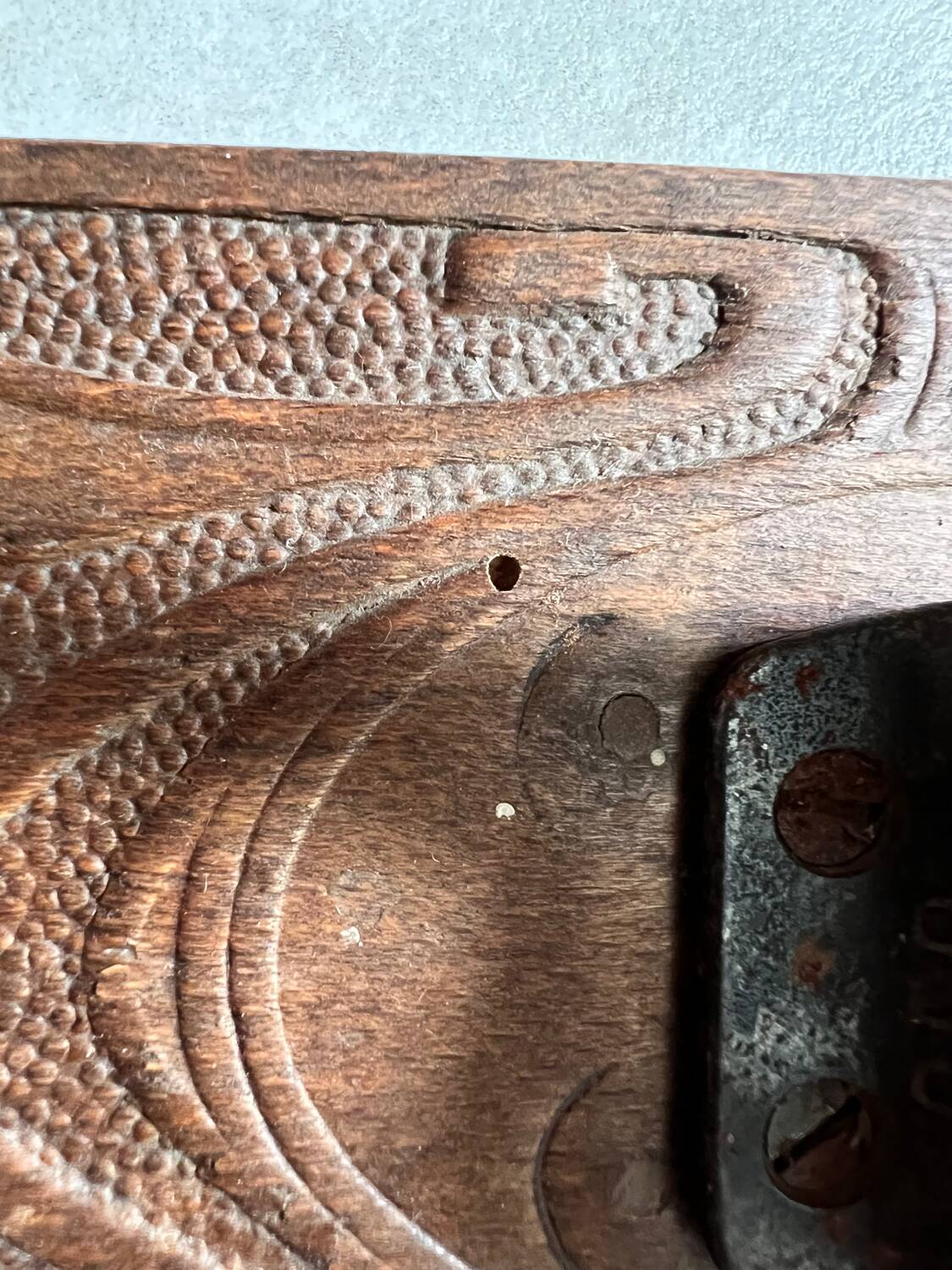 Carved Art Nouveau Coat Rack in Carved Oak