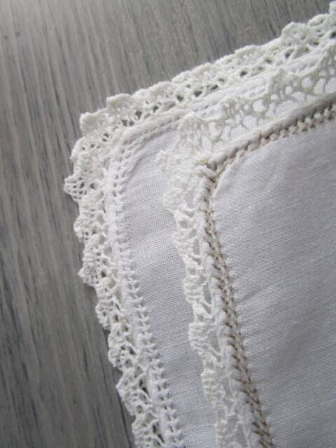 3 antique embroidered placemats and matching napkins