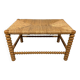 Low oak bobbin stool with rush seat 1930’s