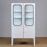 Restored Vintage Iron And Glass Medical Cabinet, 1970s