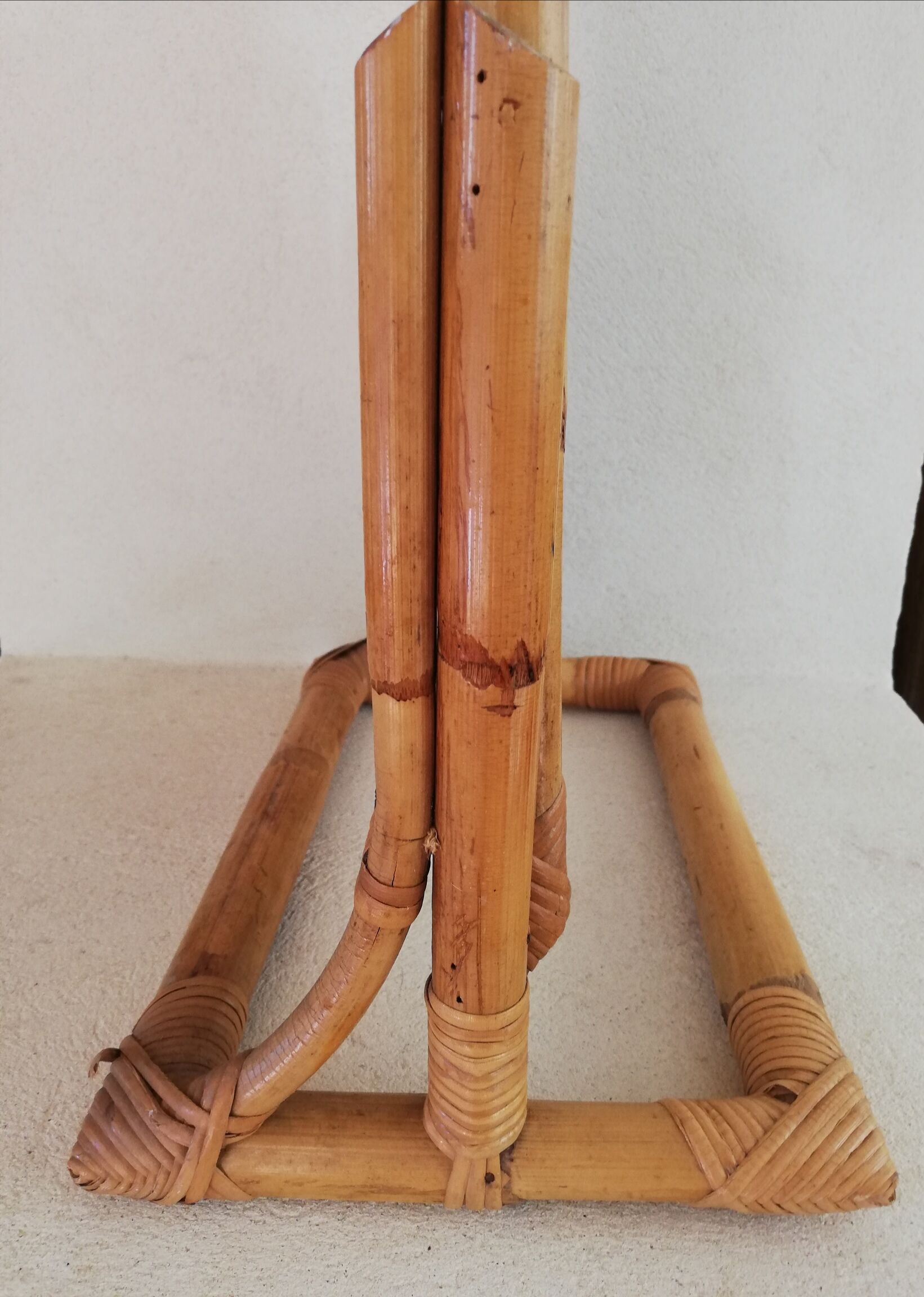 Rattan psyche mirror from the 1960/1970s