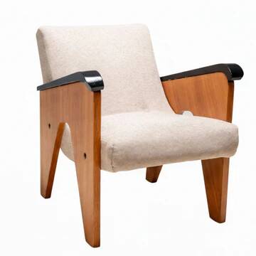 Vintage A-frame wooden armchairs, Czech design, 1950s, set of 3
