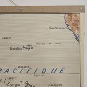 Ancienne carte de géographie carte d'école Océanie politique et physique co