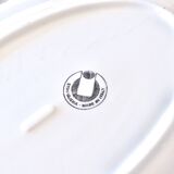 Large vintage Italian oval dish decorated with birds, flowers and fruits